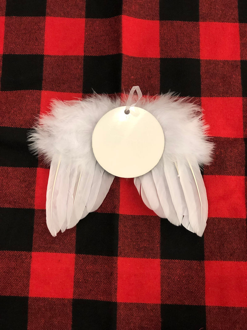 Feather Angel Wing Ornament-CIRCLE center