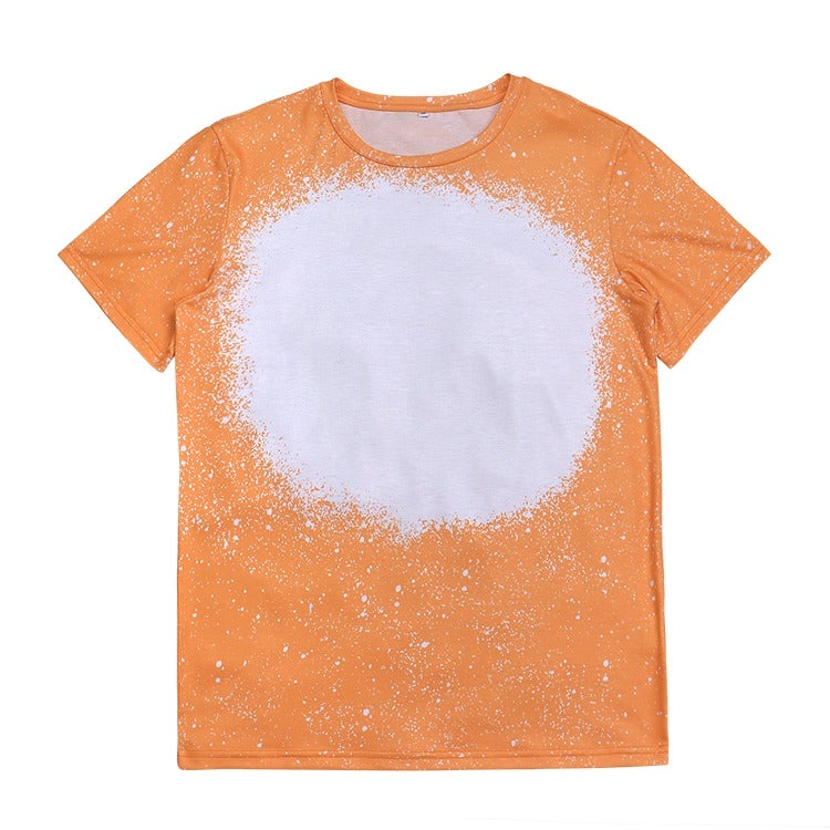 Polyester Bleach T-Shirt - Tangerine