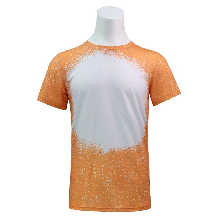 Polyester Bleach T-Shirt - Tangerine