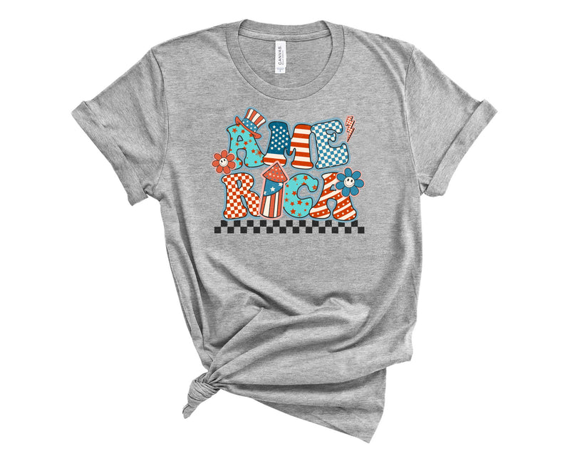 America Checkered - Graphic Tee