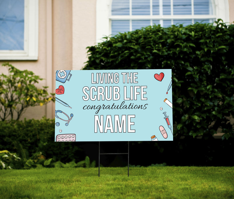 Blue Nursing Graduation Yard Sign