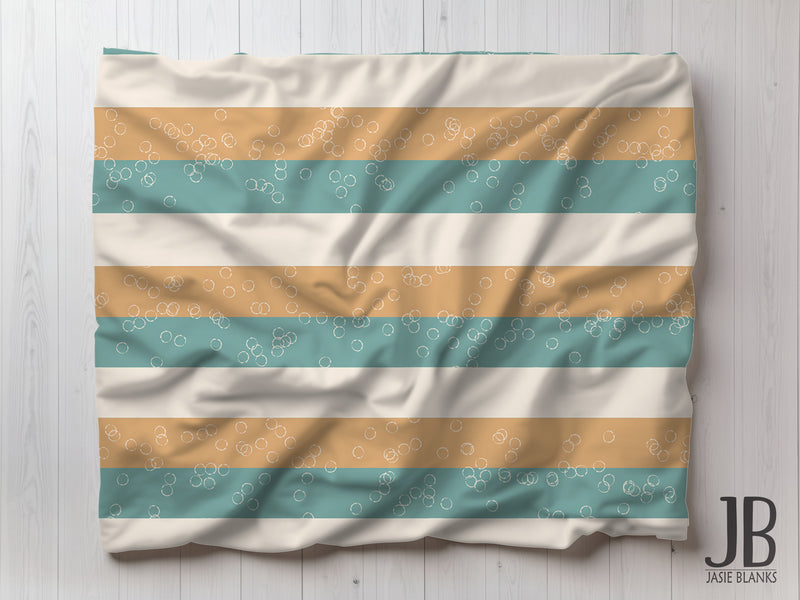 Blue and Gold Stripes Plush Blanket