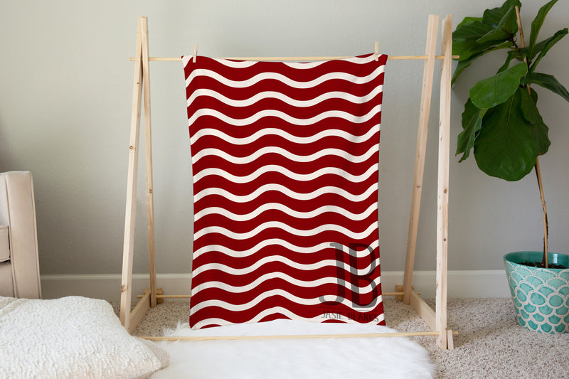 Burgundy Swirls Plush Blanket