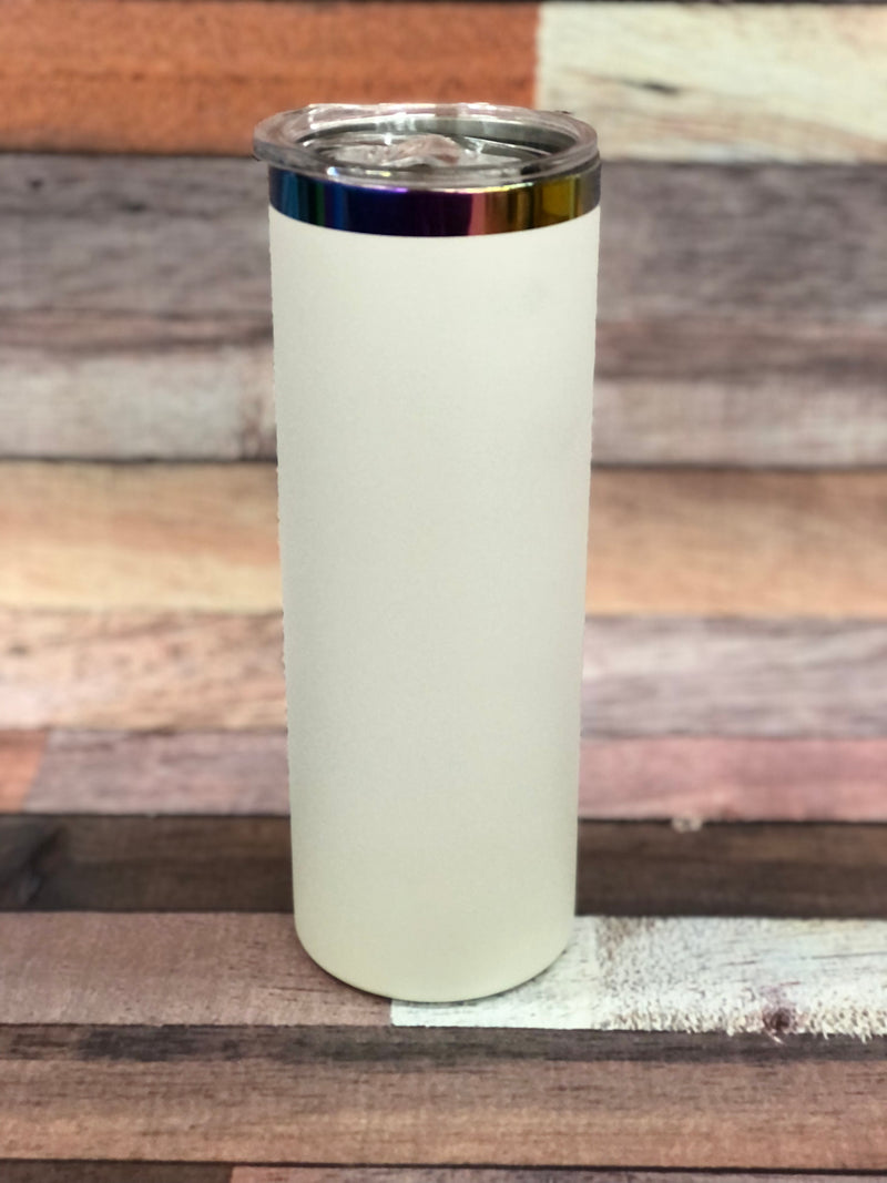 20oz Skinny Rainbow Powder Coated Tumblers