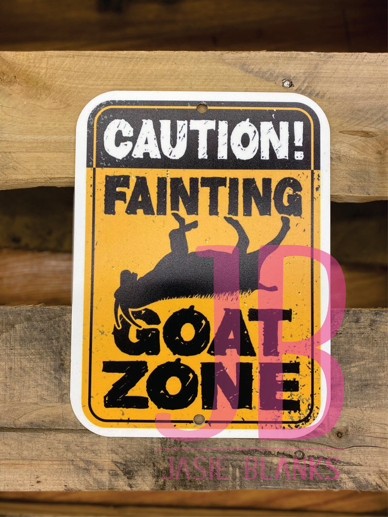 Caution Fainting Goats Sign