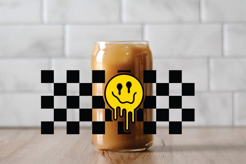 Checkered Smiley - UV DTF Wrap