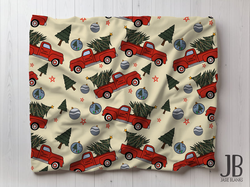 Christmas Tree Truck Plush Blanket