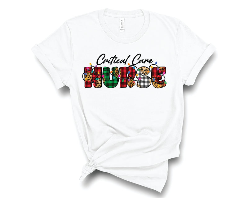 Critical Care Nurse Leopard Plaid - Graphic Tee