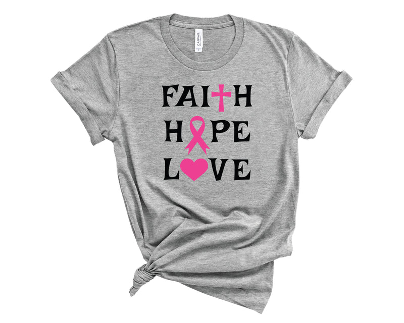 Faith Hope Love Ribbon  - Graphic Tee