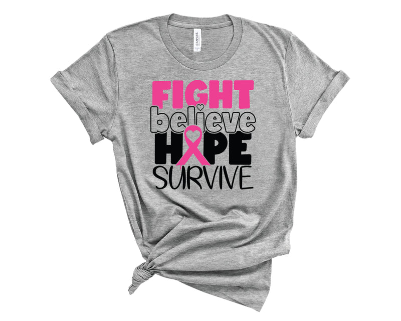 Fight Believe Hope Survive Stacked - Transfer