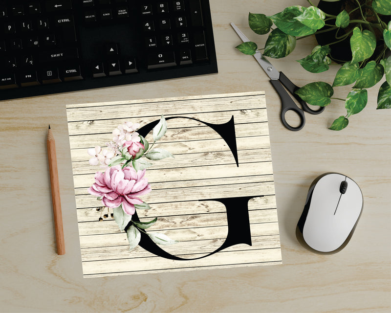 Floral Alphabet Mouse Pad