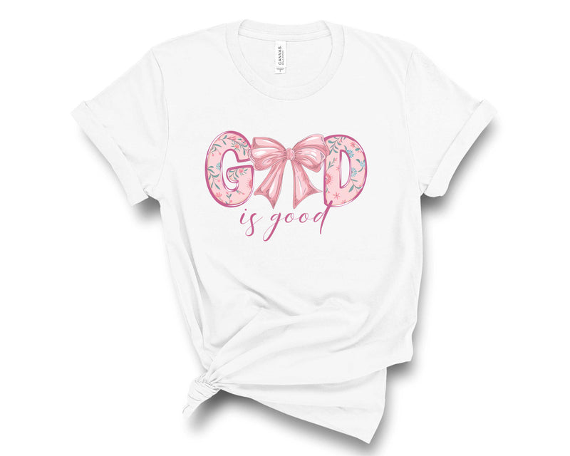 God Is Good Pink Bow - Transfer