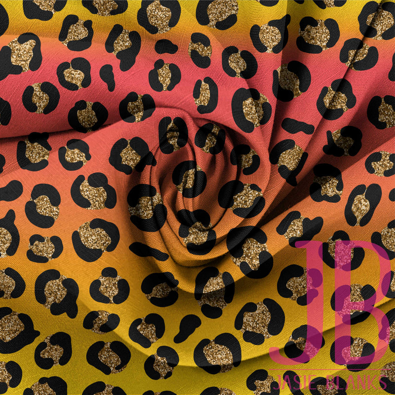 Gradient Leopard (Orange-Yellow) Fabric