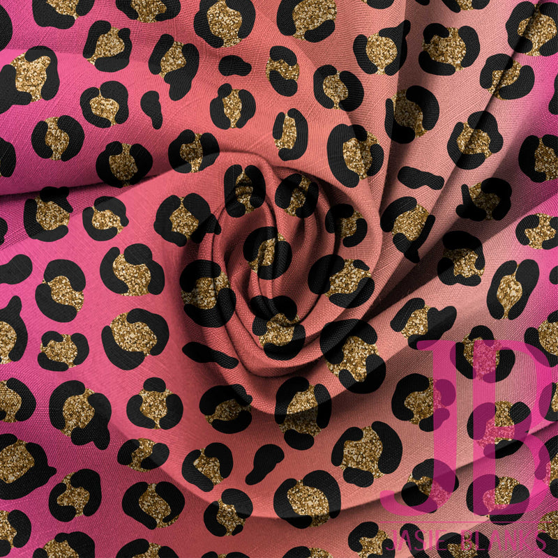 Gradient Leopard (Pink-Orange) Fabric