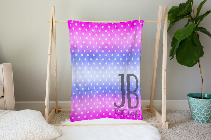 Gradient Polkadot Plush Blanket