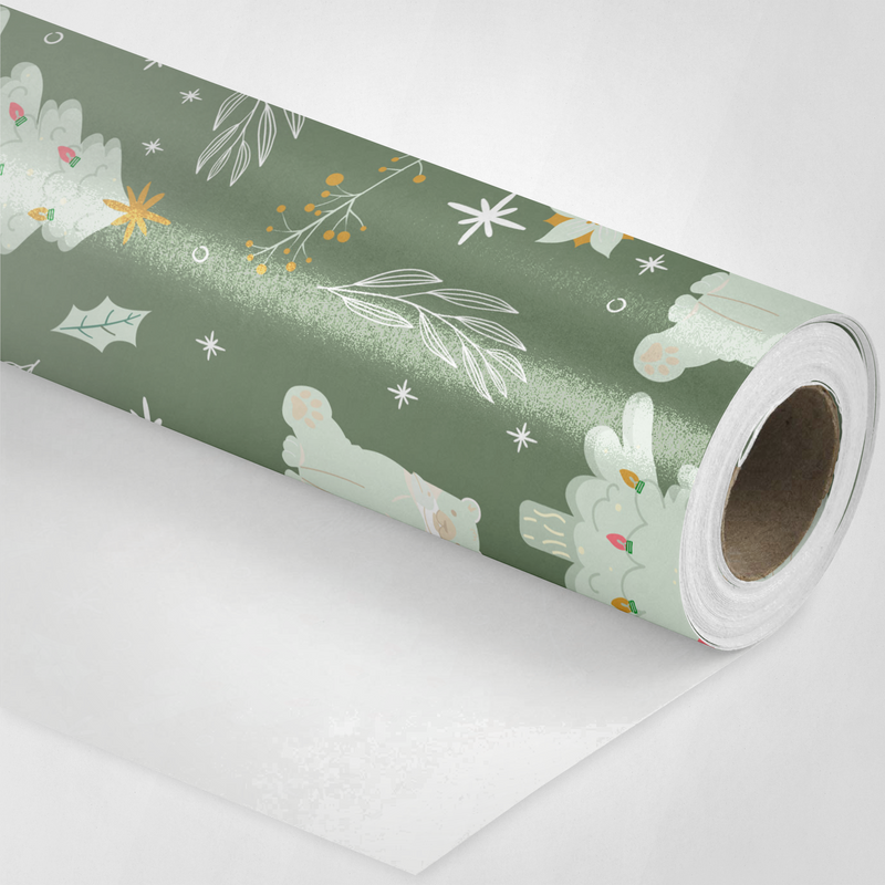 Mint and Green Christmas Wrapping Paper