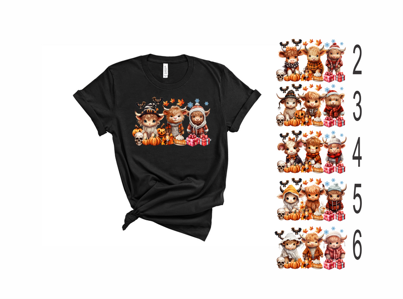 Hallothanksmas Highland Cows- Graphic Tee