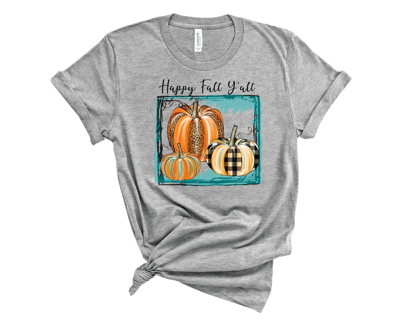 Happy Fall Yall Pumpkins Frame - Transfer