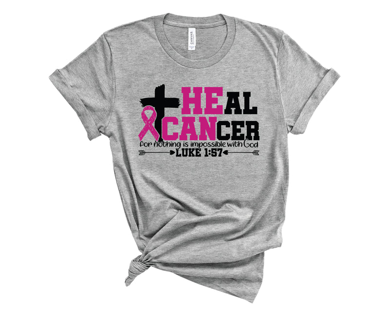 He Can Heal Cancer Cross - Graphic Tee
