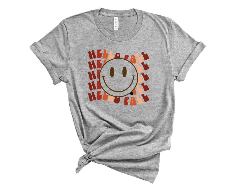 Hello Fall Stacked Smiley - Transfer
