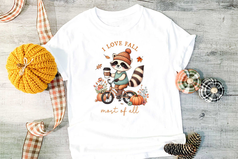 I Love Fall Most Of All- Racoon- Transfer