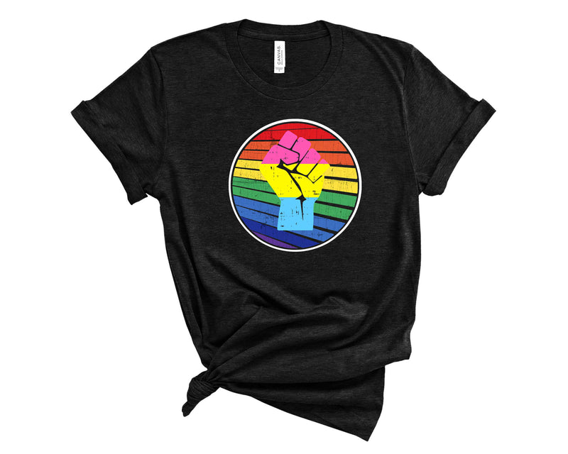 LGBT Pride Flag-Fist Pansexual LGBT Hand Vintage- Transfer