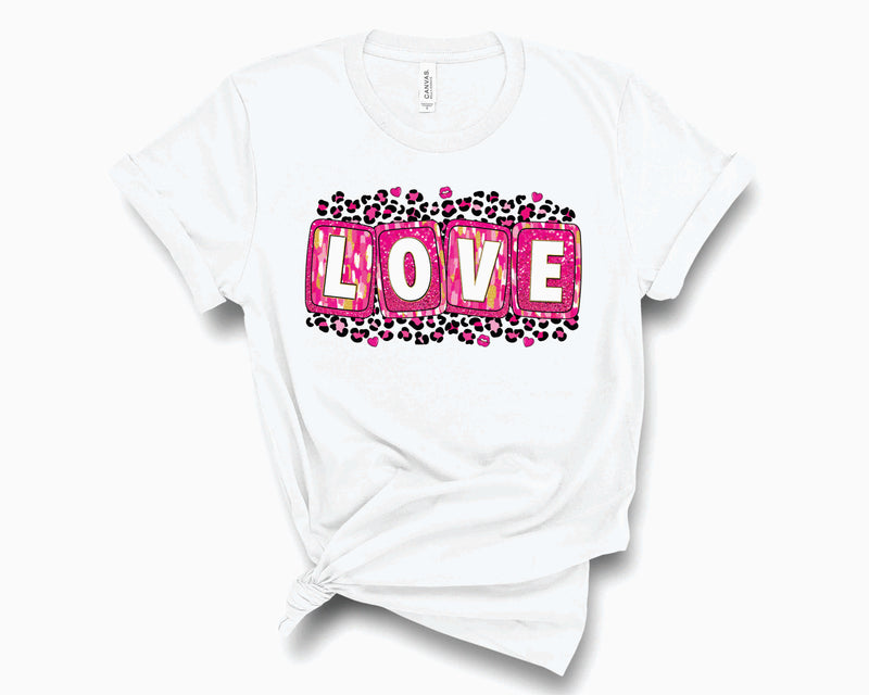 Love Glitter Pink Leopard - Transfer