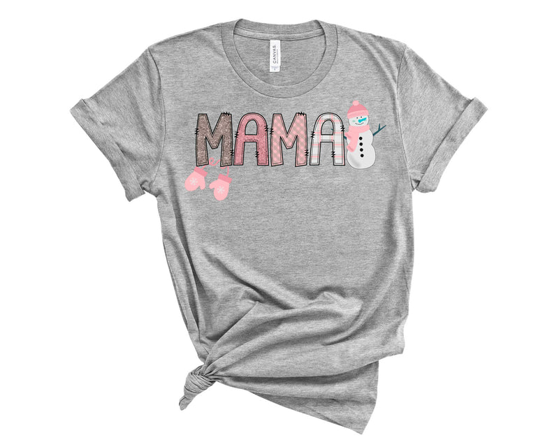 Mama Snowman Pink- Transfer