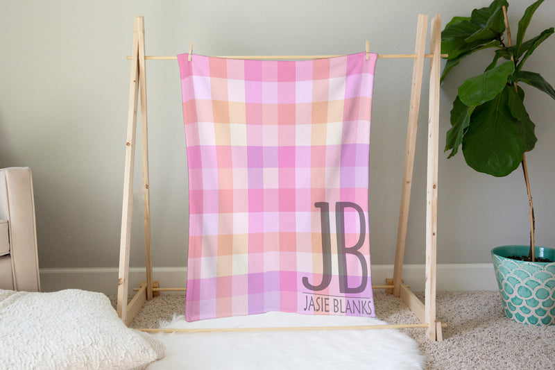 Pastel Plaid Plush Blanket