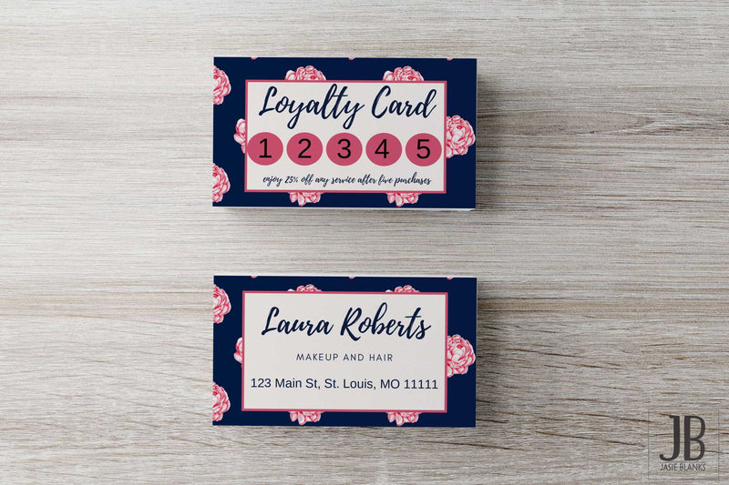 Pink Floral Loyalty Card