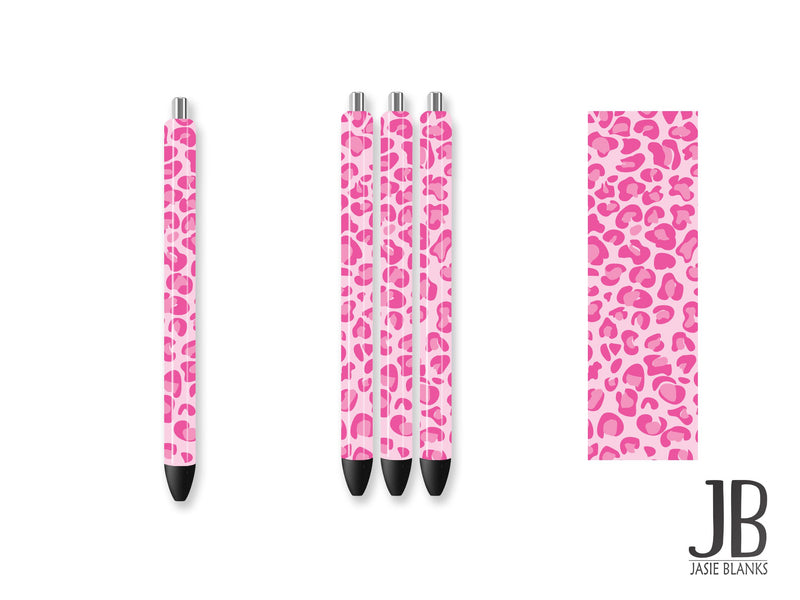 Pen Wrap-Pink Leopard Glitter