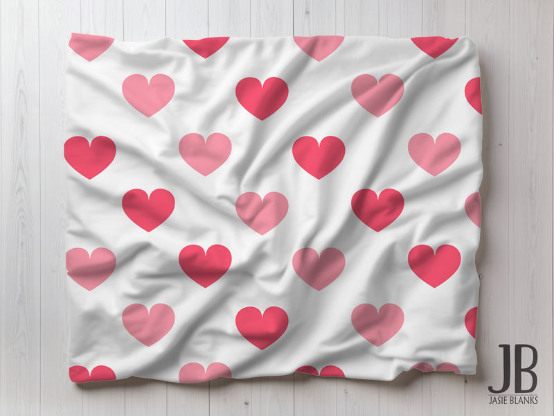 Pink Love Hearts Plush Blanket