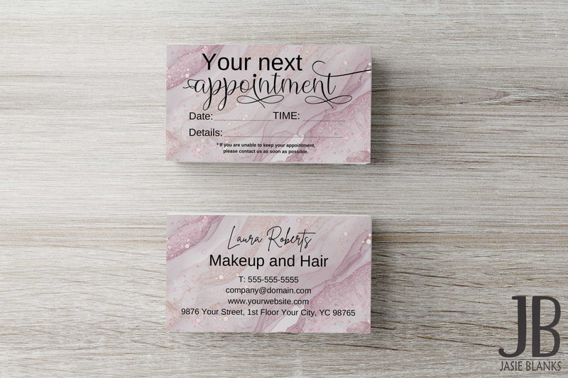 Pink Marble Appointment Card