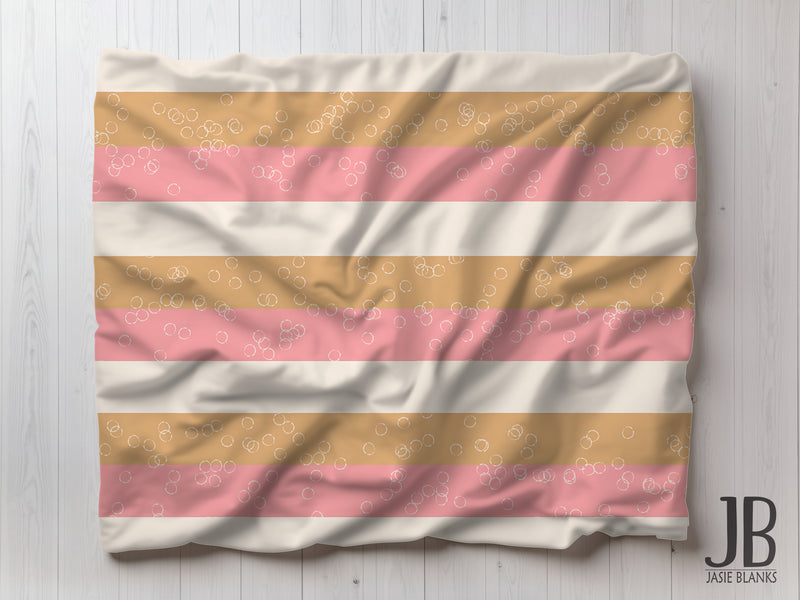 Pink and Gold Stripes Plush Blanket