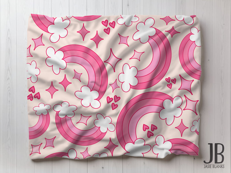 Pink Clouds Plush Blanket