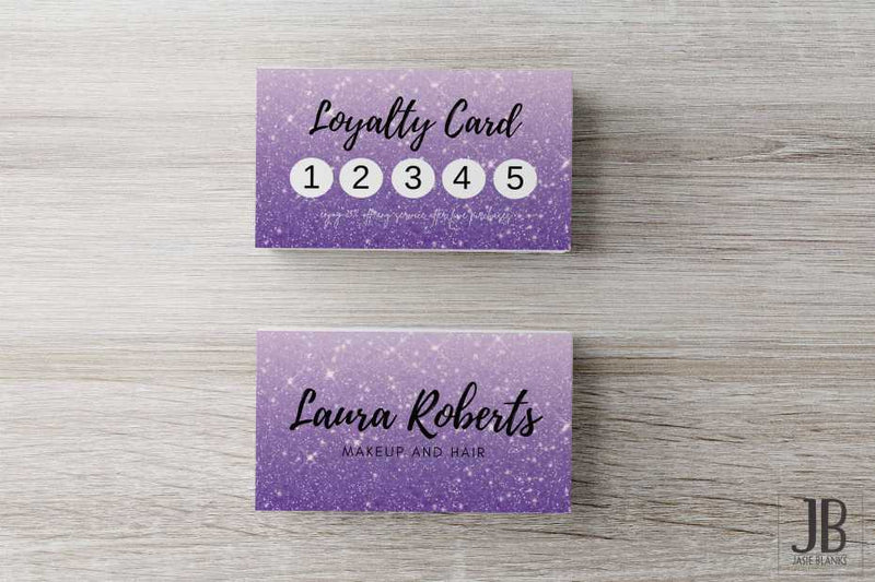 Purple Glitter Loyalty Card