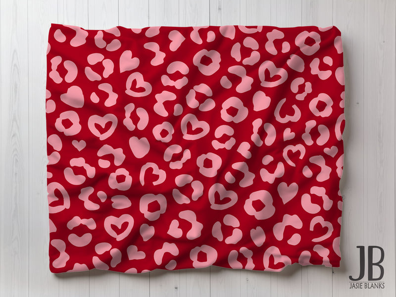 Red Leopard Print Plush Blanket
