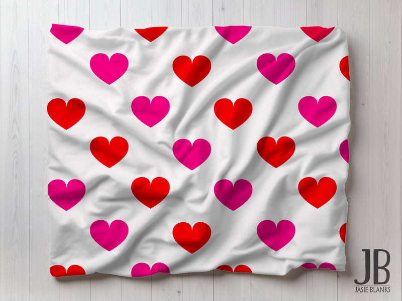 Red Love Hearts Plush Blanket