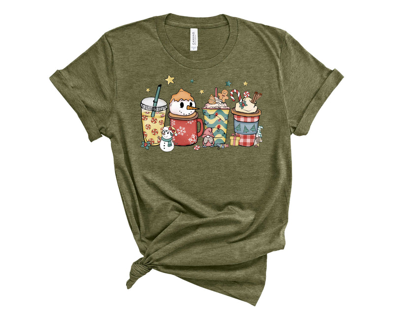 Snowman Peppermint Christmas Coffee  - Graphic Tee
