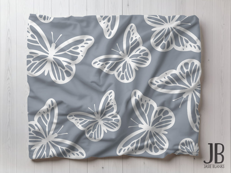 Soft Blue Butterfly Plush Blanket