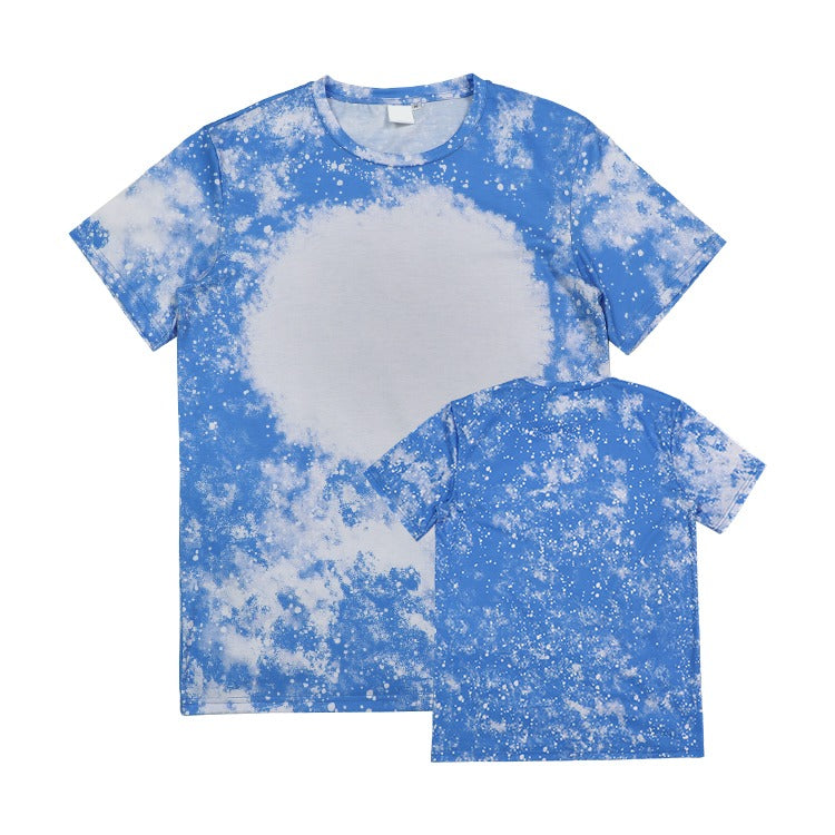 Polyester Bleach T-Shirt - Sky Blue