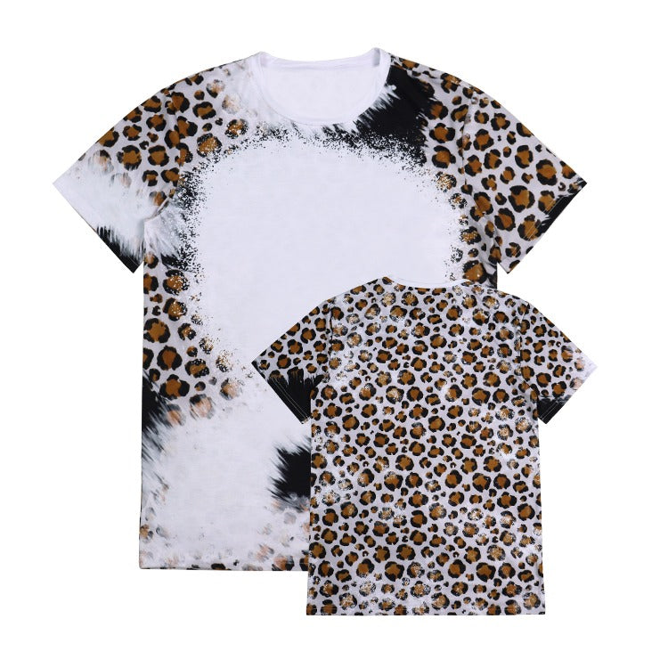 Polyester Bleach T-Shirt -Leopard/Cow