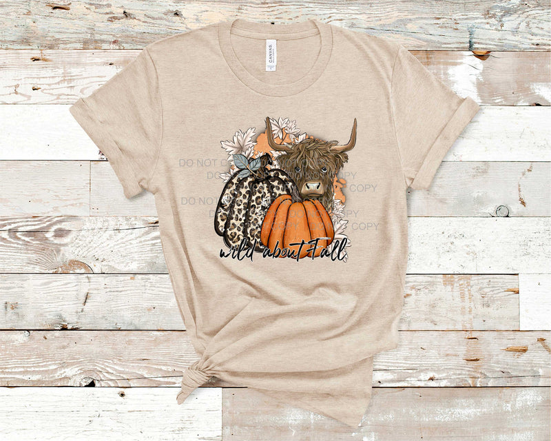 Wild About Fall Highland Cow - Transfer