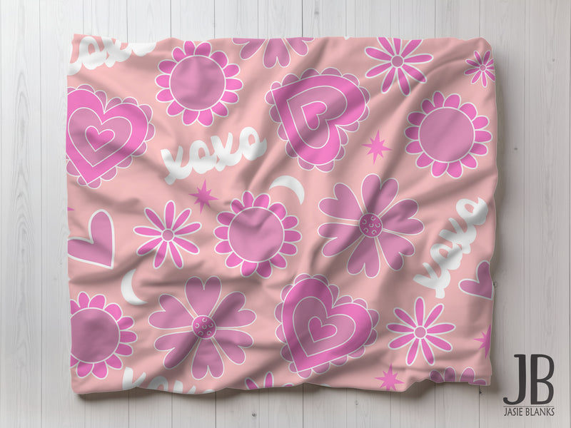 XOXO Plush Blanket-Pink