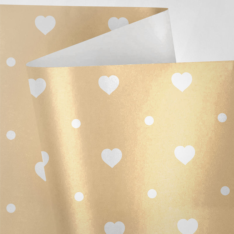 Yellow Hearts Wrapping Paper