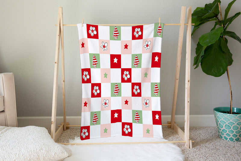 Christmas Plaid Cakes Blanket