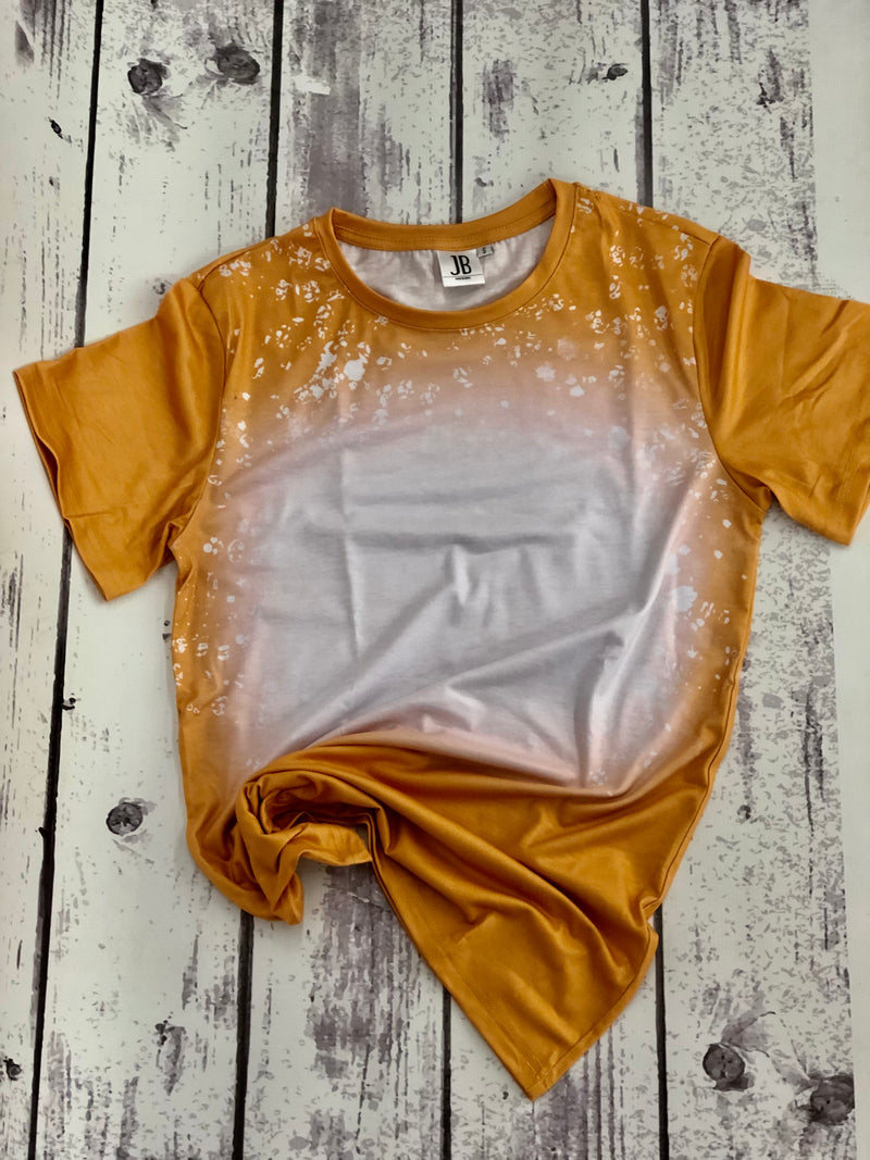 Polyester Bleach T-Shirt - Burnt Orange
