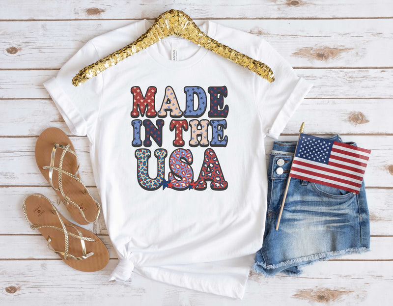 Made In The USA- Stars and Leopard- Transfer