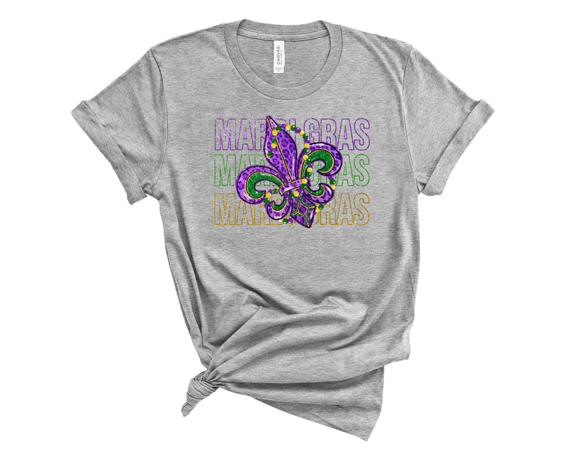 Mardi Gras Stacked Fleur De Lis - Transfer