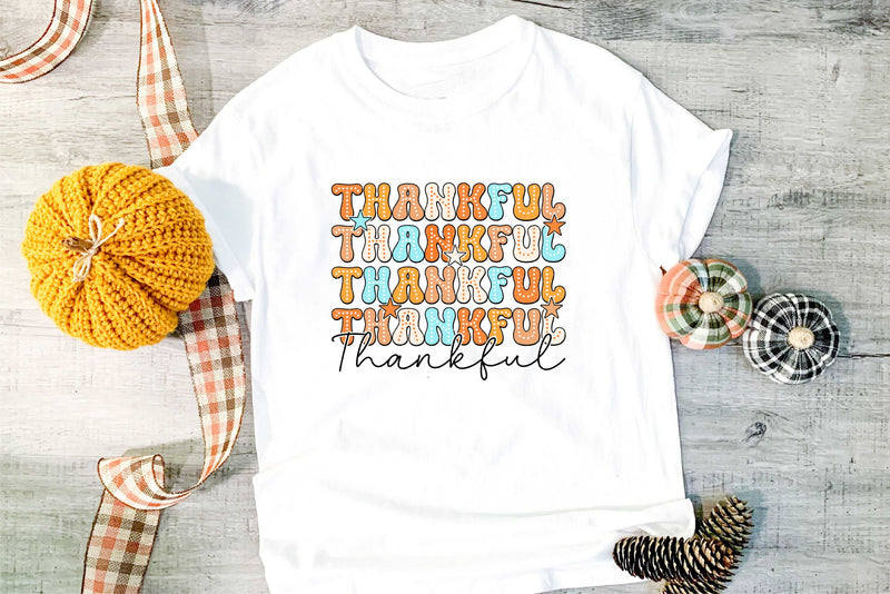 Stacked Colorful Thankful-Distressed-Transfer